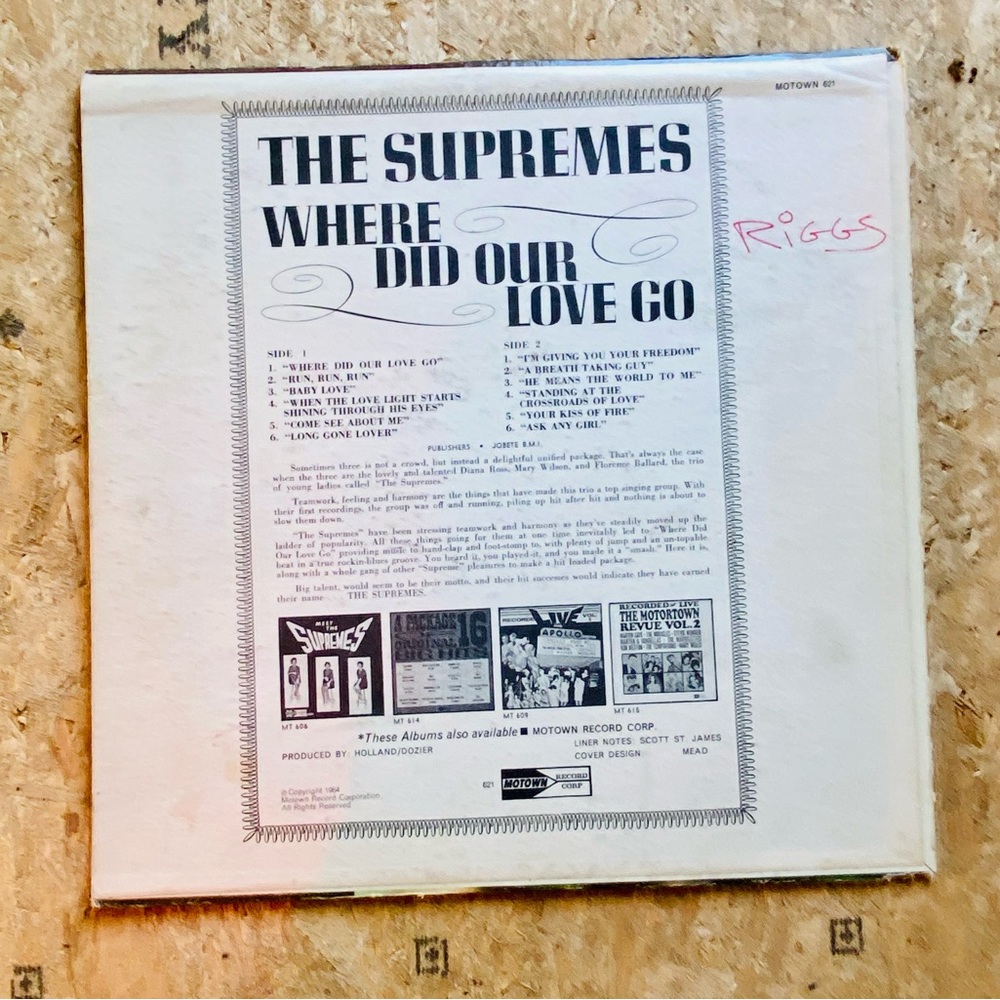 The Supremes Where Did Our Love Go Motown 621 1964 Vinyl 12'' Vintage - Picture 5 of 5